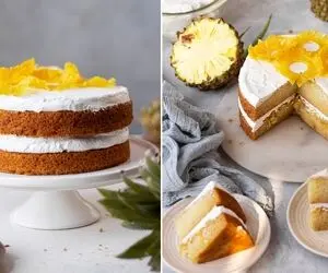 طرز تهیه کیک آناناس؛ کیک جذااابمون هم با خامه خوشمزه میشه هم به صورت ساده