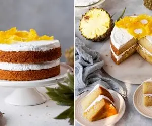 طرز تهیه کیک آناناس؛ کیک جذااابمون هم با خامه خوشمزه میشه هم به صورت ساده