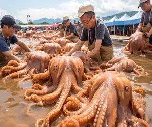 کارخانه حیوانات؛ تخم اختاپوسو تو تاریکخونه پرورش میدن غول پیکر میشه سرو میکنن