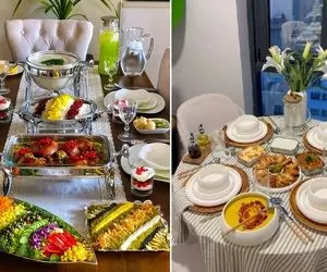 انواع تزیین میز شام (مینیمال، کلاسیک، روستیک، فانتزی، ایرانی)؛ همه آیتم ها به جای خود