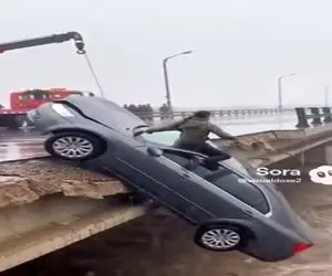 معماری طبیعت؛ مرد بخت برگشته و ماشینش خوراک سیلاب شدن