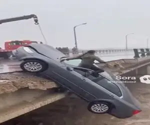معماری طبیعت؛ مرد بخت برگشته و ماشینش خوراک سیلاب شدن