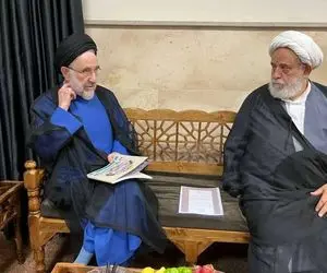 تصاویری از دیدار سید محمد خاتمی و ابطحی با شیخ حسین انصاریان