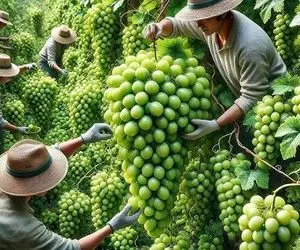 کشاورزی نوین؛ تو آمریکا با تجهیزات مدرن 5000000 انگور کاشتن عین لوستر آویزون درخت