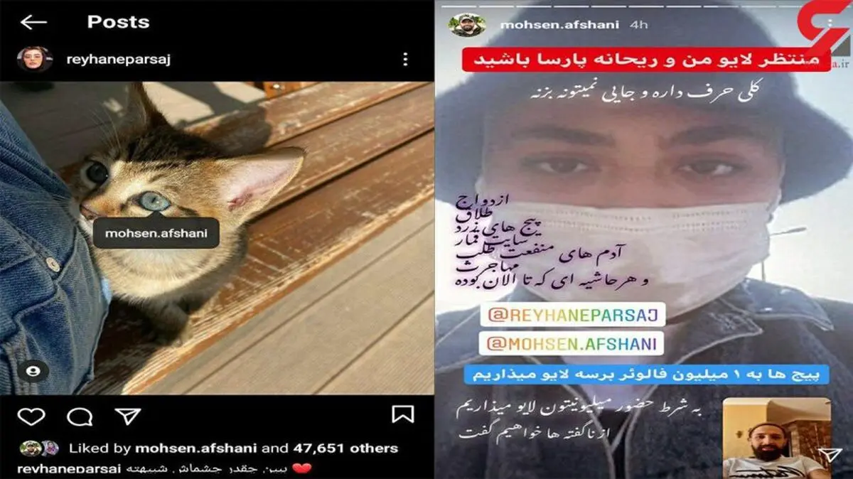 رابطه ریحانه پارسا با پویان مختاری؛ محسن افشانی چه می گوید؟
