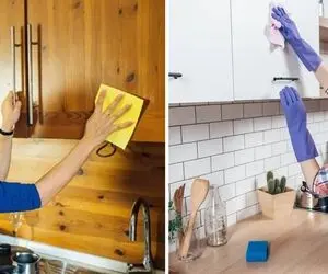 ترفندای خونگی واسه تمیز کردن انواع کابینت / هرچی لک و چربیه مثل آب خوردن محو میشه