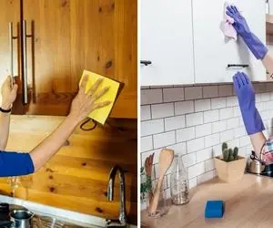 ترفندای خونگی واسه تمیز کردن انواع کابینت / هرچی لک و چربیه مثل آب خوردن محو میشه