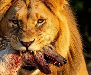 بدایع حیات وحش؛ شیر شریر خرخره کفتار خود شاخ پندار جوید