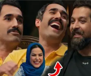 سکانس خندان/تقلید صدای کامران تفتی توسط هادی کاظمی جلوی خودش/ همه غش کردن