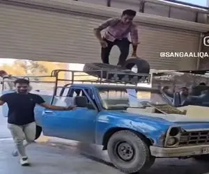 آواز شاد؛ پسرا یهو با نیسان گاوی اومدن پیاده شدن جوری لرزوندن و ادا اومدن فکت میقفله