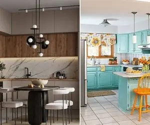 چه رنگ و مدل کابینتی مناسبه فضاهای کوچیک؟ با این ایده ها یه آشپزخونه نقلی ناناس داری