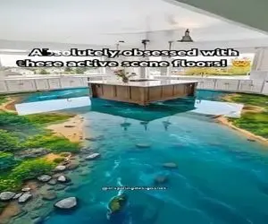 معماری خلاقانه؛ کفپوش دیجیتال متحرک زدن انگار داری تو رودخونه راه میری فوق العاده اس