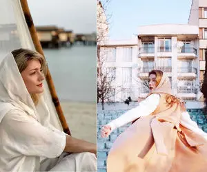 استایل شیک و دیدنی ماریا شلکنوا بازیگر خارجی خاتون؛ عروس مهران مدیری چه محجبه شده!