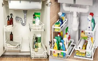 رازهای نظم دهی به فضای زیر سینک که همه باید بدونن/تبدیل آشفتگی به یه فضای ذخیره سازی