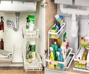 رازهای نظم دهی به فضای زیر سینک که همه باید بدونن/تبدیل آشفتگی به یه فضای ذخیره سازی