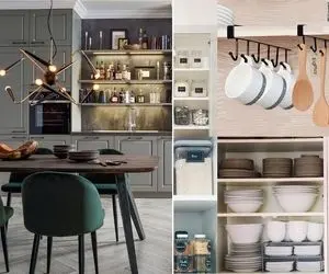 چیدمان کابینت آشپزخونه رو اصولی یاد بگیر/ اینجوری فضای کابینت ها رو سه برابر میکنی