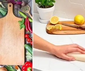 تمیز کردن انواع تخته های آشپزی / ترفندای سریع برای از بین بردن جرم های قدیمی