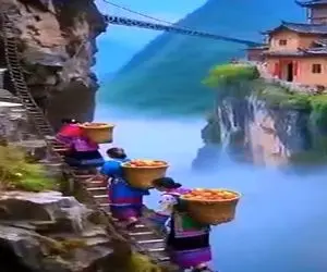 معماری ریسکی؛ خونه ساختن جایی از کوه که بز کوهی لفت میده ولی زنای چینی با دمپایی میرن