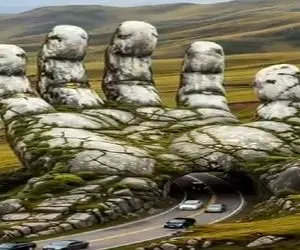 معماری خلاقانه؛ تونل شکل دست ساختن انگار طبیعت آدمو بغل میکنه