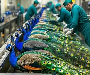 فرآوری طاووس؛ برای ساخت اکسسوری طاووس خوش رنگ و لعاب پرورش میدن میلیاردی می ارزه