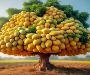 کشاورزی نوین؛ پیاز رنده کرد ریخت پای انبه تو یه ماه از یه درخت 100کیلو میوه عمل آوورد