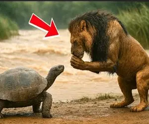 حیات وحش مصنوعی؛ التماس شیر به لاکپشت پیر برای نجات توله کله خر