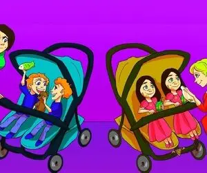 هوش تصویری؛ اگه به باهوشا گفتی زِکی پس بگو کدوم از این مادرهای دوقلو دار پولدارن؟