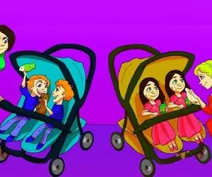هوش تصویری؛ اگه به باهوشا گفتی زِکی پس بگو کدوم از این مادرهای دوقلو دار پولدارن؟
