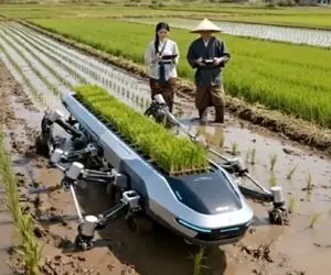 کشاورزی نوین؛ شالیکار خرچنگی برنج میکاره مردم هم کاری نمیکنن وایسادن اینو نگاه میکنن