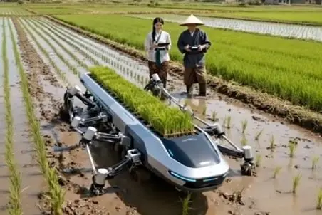 کشاورزی نوین؛ شالیکار خرچنگی برنج میکاره مردم هم کاری نمیکنن وایسادن اینو نگاه میکنن