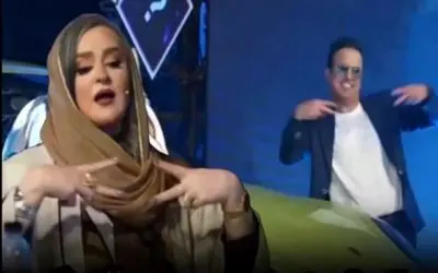 سکانس خندان/حامد آهنگی تمام سعیشو میکنه بتونه نعیمه رو مقابل آهنگ هندی کنترل کنه