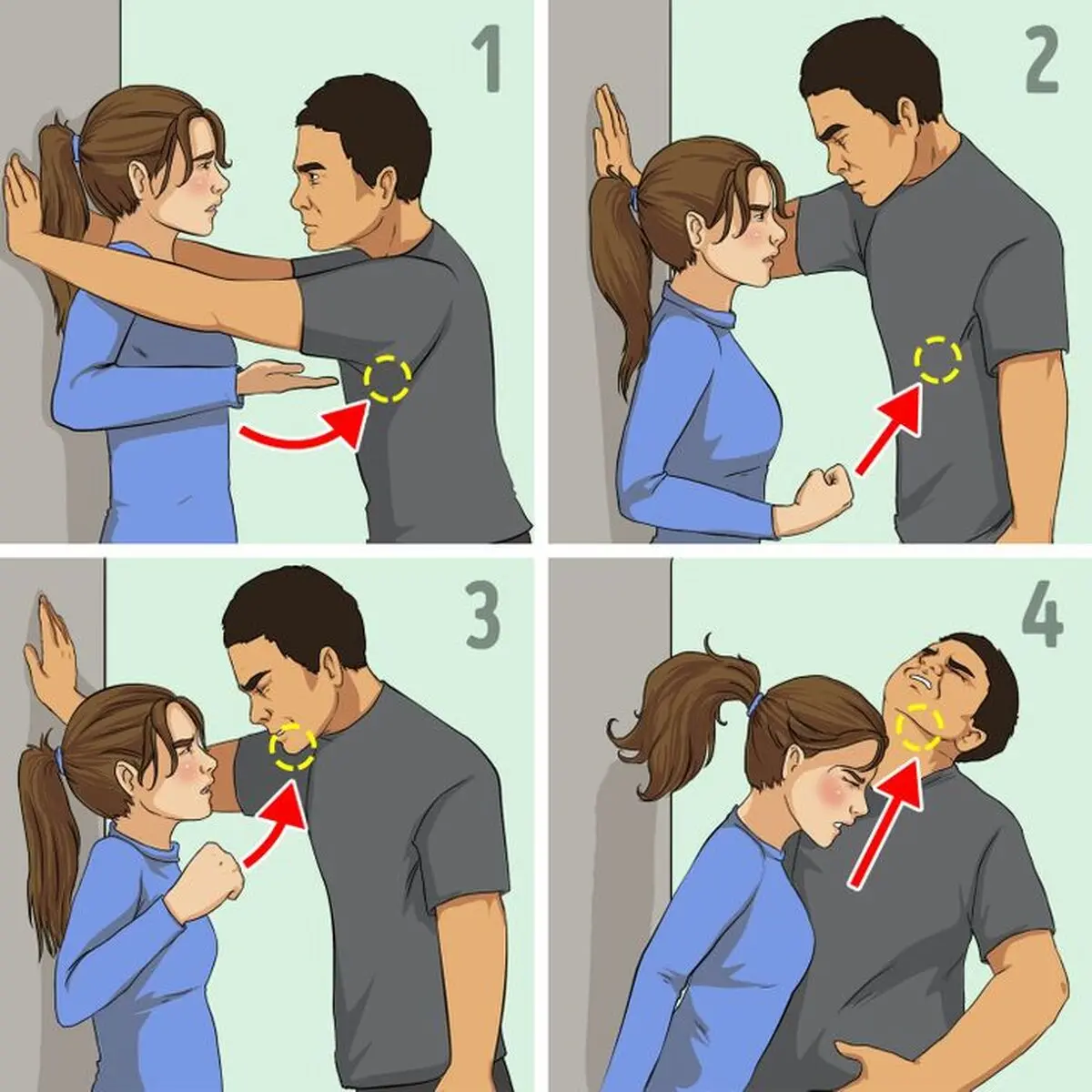۷ تکنیک دفاع شخصی برای خانم ها + تصاویر