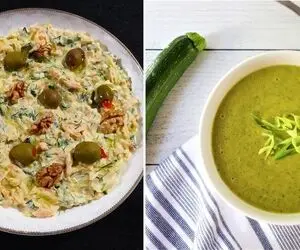 طرز تهیه دو پیش غذای خوشمزه با کدو سبز / بورانی و سوپ کدو سبز رو سه سوته آماده کن