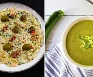 طرز تهیه دو پیش غذای خوشمزه با کدو سبز / بورانی و سوپ کدو سبز رو سه سوته آماده کن