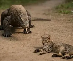 جذابیت حیات وحش / کومودو سفاک قادر به بلع بز، لاکپشت و حتی یک گربه وحشی است