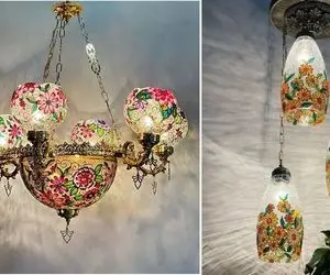 نگا نکن همه رو چشم و هم چشمی لوستر میخرن غول / با لوسترای شیشه ویترای یه دکور نو بساز