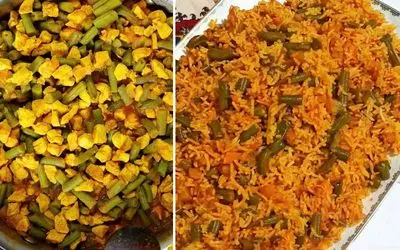 طرز تهیه لوبیا پلو با مرغ خوشمزه / روش متفاوت برای طبخ یه پلو مخلوط عالی