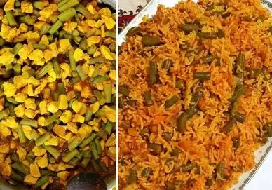 طرز تهیه لوبیا پلو با مرغ خوشمزه / روش متفاوت برای طبخ یه پلو مخلوط عالی