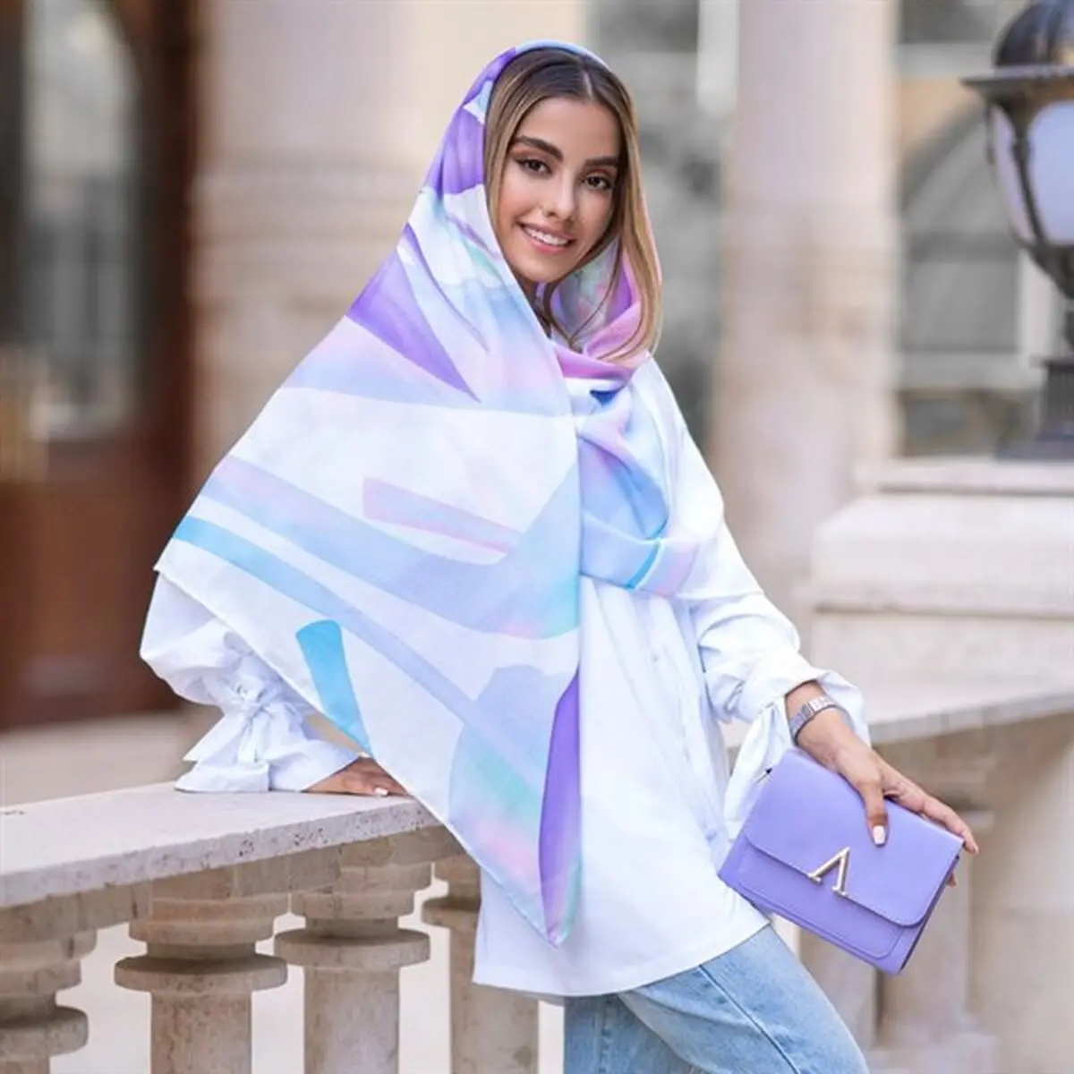 ست کردن شال و روسری طرحدار