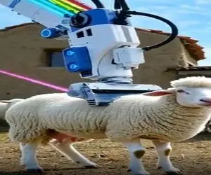 دامداری نوین؛ جارو برقی پشم چین اتومات یه بار کشیده میشه گوسفندا رو صاف و بلوری میکنه