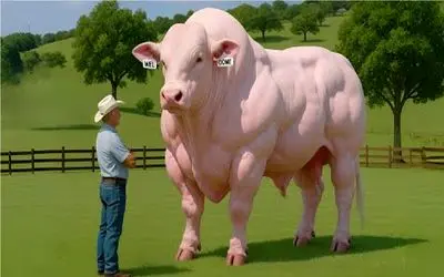 گاوهای باورنکردنی؛ گاو قلمبه صورتی که گیوتین هم ذبحش نمیکنه