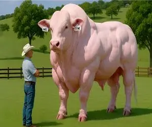 گاوهای باورنکردنی؛ گاو قلمبه صورتی که گیوتین هم ذبحش نمیکنه