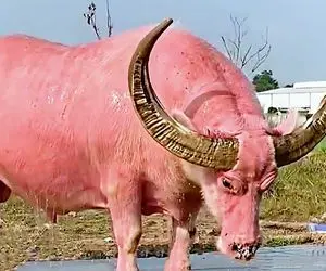 گاوهای باورنکردنی؛ گاو هلندی سرخ رنگ با سه متر شاخ و رام کردن سواری میگیرن