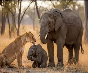 بر مدار وحش؛ تلاش های ستودنی شیرها برای شکار فیل