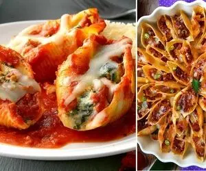 طرز تهیه جامبو شلز شکم پر / یه غذای خوشمزه و عالی که بچه ها عاشقش میشن