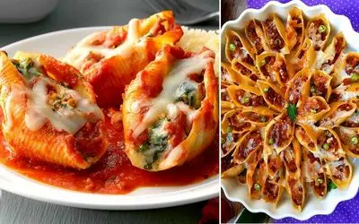 طرز تهیه جامبو شلز شکم پر / یه غذای خوشمزه و عالی که بچه ها عاشقش میشن