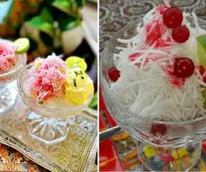 طرز تهیه فالوده شیرازی با رشته آماده / دسر فوق العاده خوشمزه برای روزهای گرم