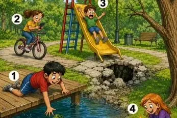 بازی فکری؛ تست هوش  به این میگن باهوشا بگن کدوم از بچه ها تو خطر؟