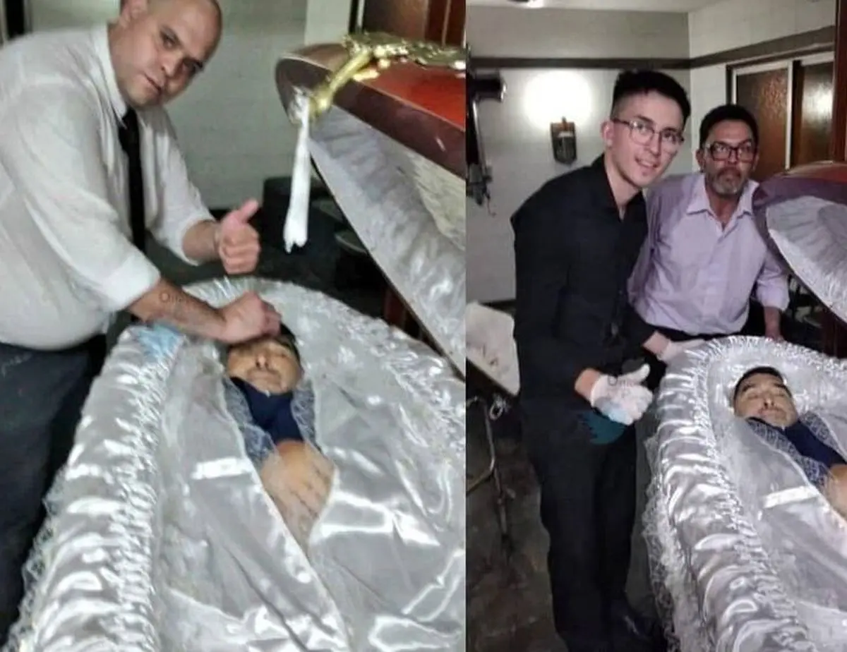 سلفی نفرت انگیز؛ لبخند کنار جسد مارادونا به مرگ ختم شد!