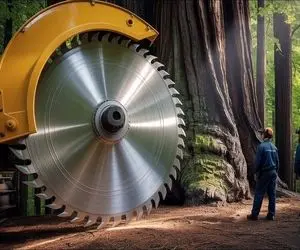 ابزارآلات غول پیکر / سریع‌ترین غول فرآوری چوب در جهان برای برداشتن کنده درختان
